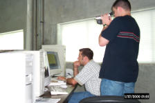 Jeff Miller doing some debugging of his controller GUI